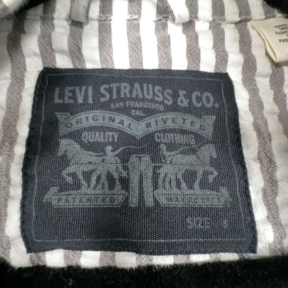 Levi's Octavia Lightweight Anorak Jacket Mens S Gray Striped Seersucker Pullover